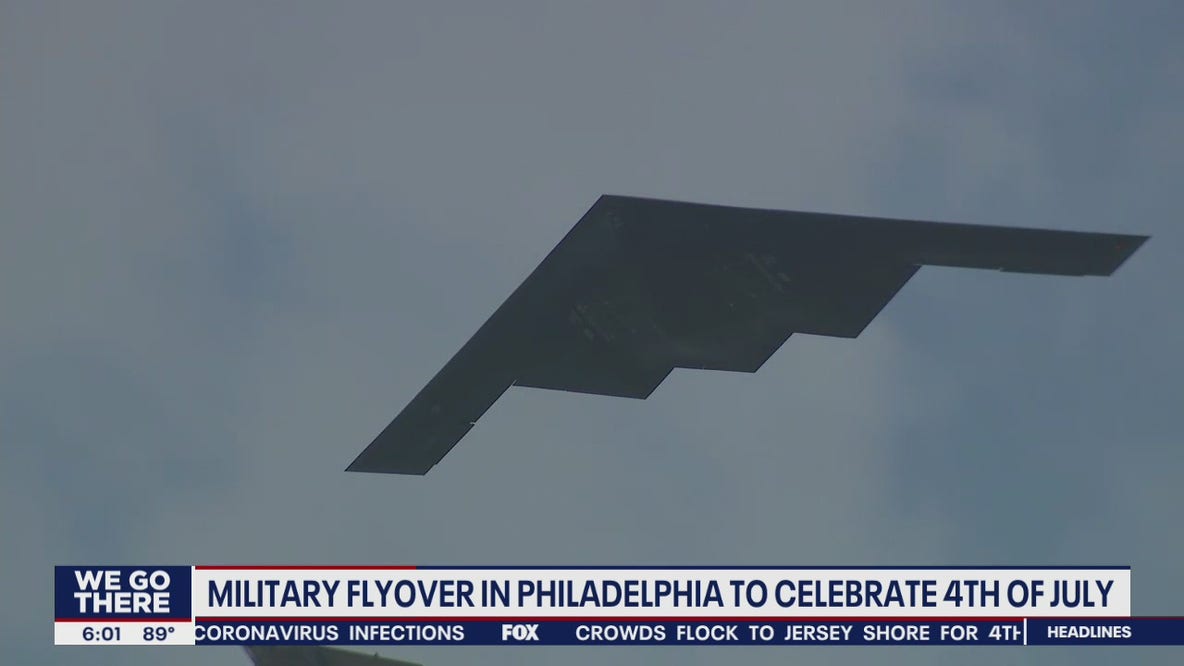 Fourth of July celebrated with military plane flyover Independence Hall